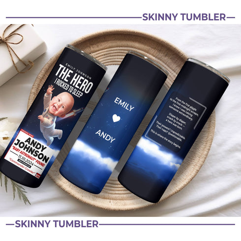 Personalized Baby Astronaut Tumbler – Custom CNN Space Hero Gift for Moms